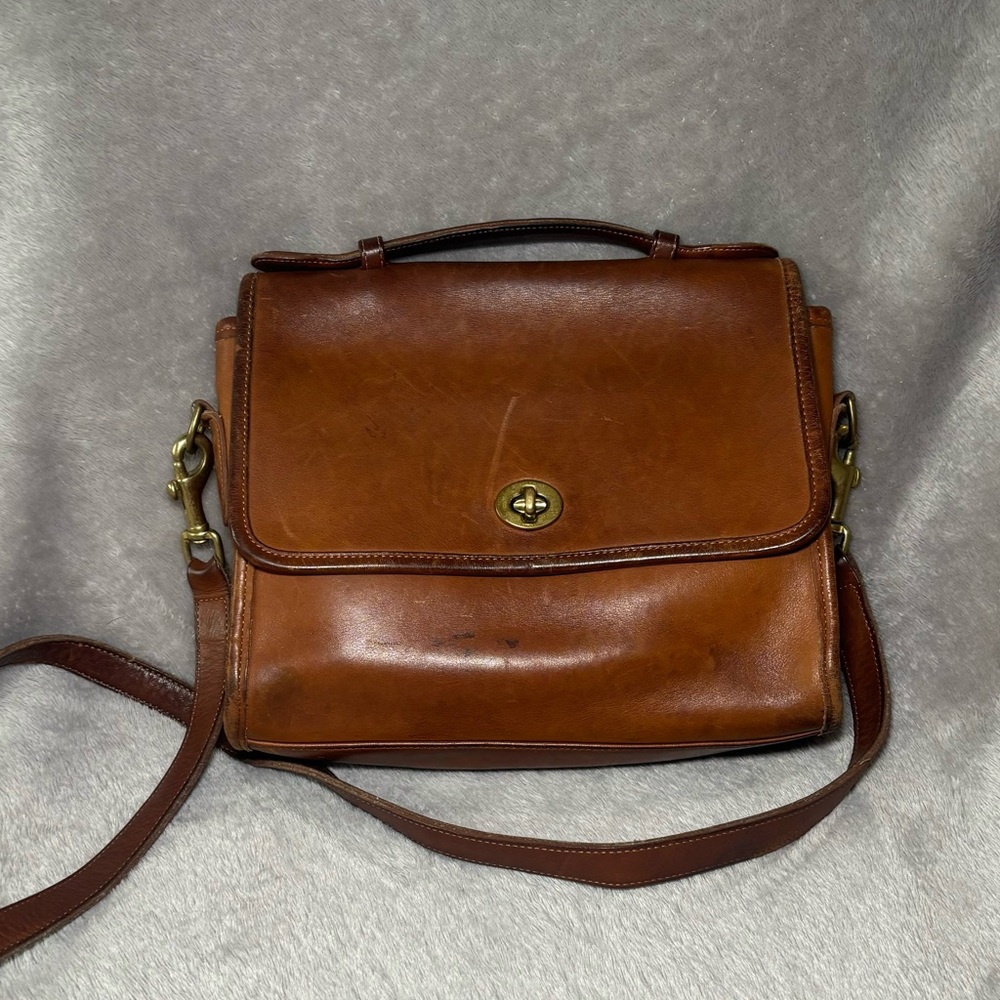 Vintage Coach Court Top Handle Genuine Leather Crossbody Purse